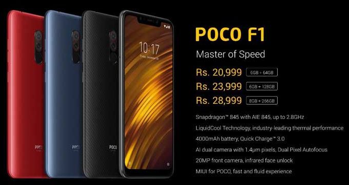Xiaomi launched POCO F1 in India with Snapdragon 845, price starts from Rs.20,999