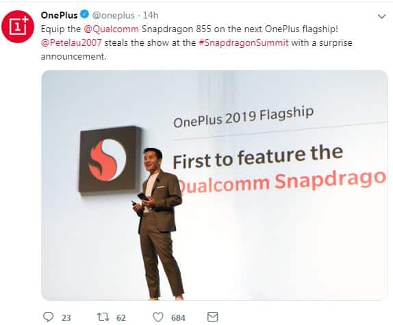 OnePlus 2019 Flagship will be the first to feature the Qualcomm Snapdragon 855
