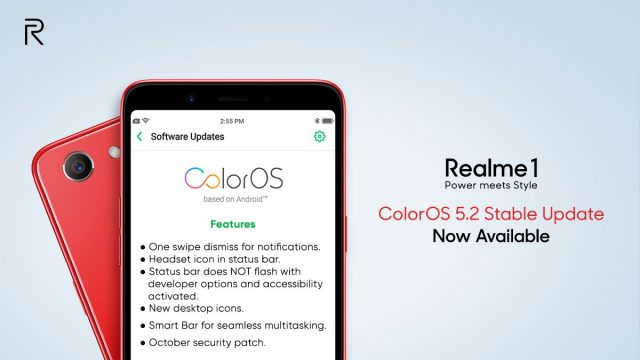 Realme 1 gets ColorOS 5.2 Stable Update with October Security Patch