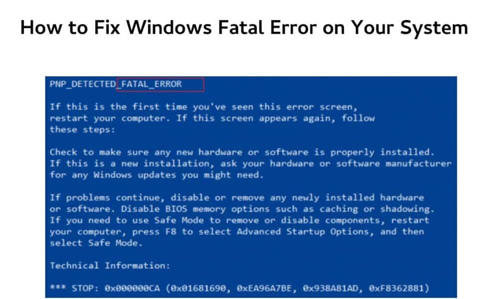 How to Fix Windows Fatal Error on Your System