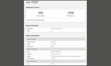 Vivo Y20 (2020) with SDM460 launch is imminent