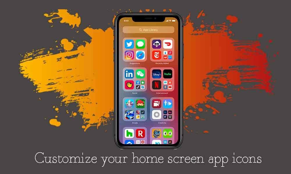 Steps to customize homescreen app icons in iOS 14