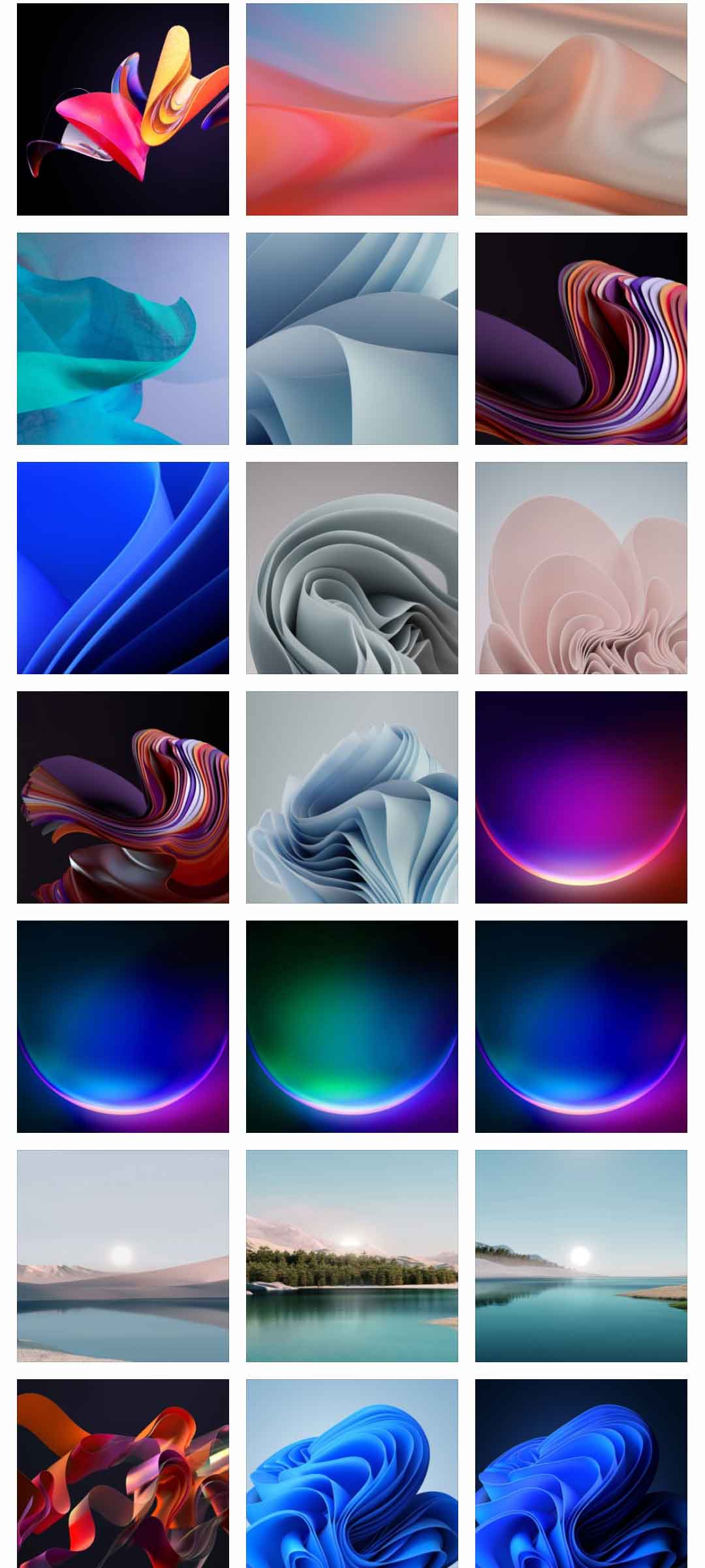 Download Windows 11 Stock Wallpapers (optimized for any smartphones)
