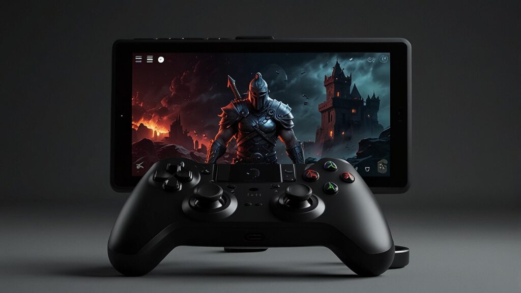 Sleek black AYN Odin 3 Android gaming console with 6-inch 120Hz AMOLED screen, Hall-effect joysticks, and Snapdragon 8 Elite chipset, showcasing portable gaming power during Indiegogo crowdfunding at $299.